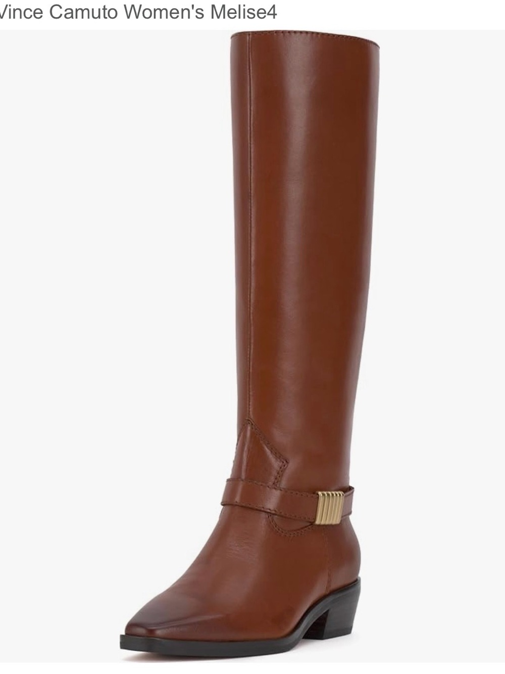 Vince Camuto Whiskey Brown Leather Extra Wide Calf Knee High Boot - Sz 9 W - New